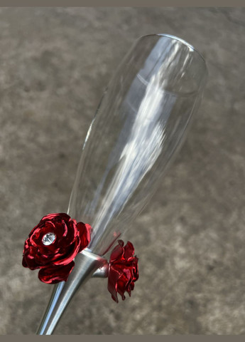 Свадебные подарочные бокалы на металлическй ножке цветок 2 шт 28 см 1026G Veronese (346531325)