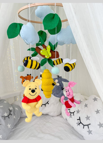 Детский мобиль на кроватку для младенцев WooolyWool «Приключения друзей» No Brand (342757974)