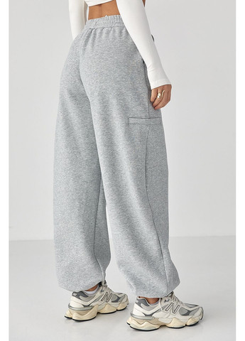 Однотонные теплые спортивные штаны с затяжками внизу Lurex (368276477)