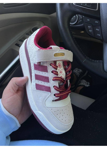 Бежевые демисезонные кроссовки мужские adidas forum beige bordo адидас форум No Brand