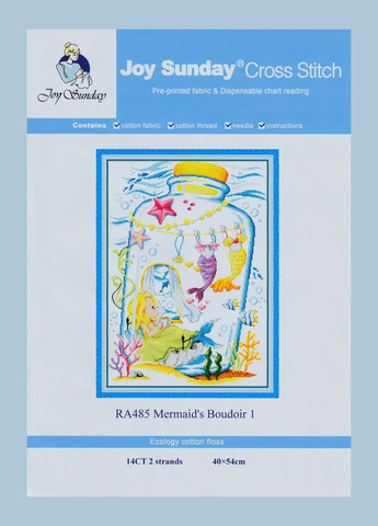 Набор для вышивания по нанесённой на канву схеме "Mermaid's Boudoir 1". AIDA 14CT printed 40*54 см Joy Sunday (313613137)