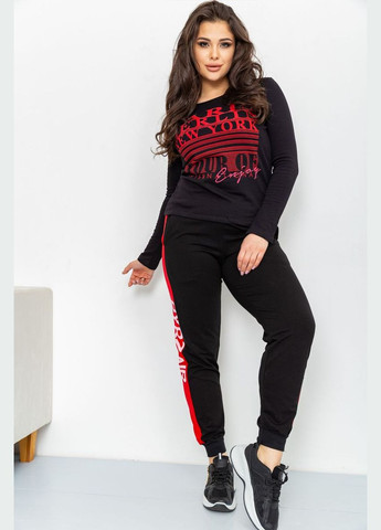 Спорт штаны женские двухнитка, цвет черно-красный, Ager (292130928)