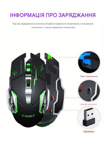 Мишка для комп'ютера USB чорна Q13 з підсвічуванням No Brand (370188819)