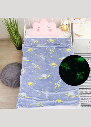 Светящийся плед-одеяло день-ночь для детской кровати горящие звезды 180x100 см (1876513423) No Brand (324397311)