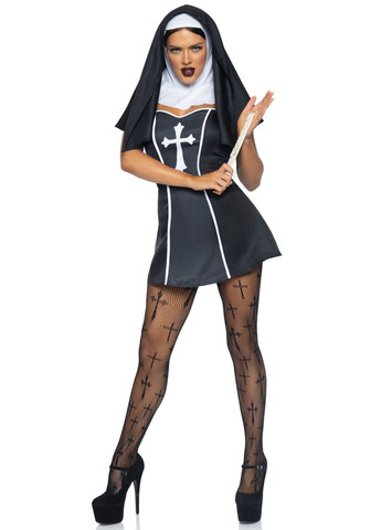 Костюм монахини Naughty Nun, платье, головной убор - CherryLove Leg Avenue (282959027)