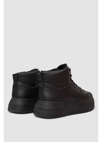 Чорні кеди жіночі на хутрі,, 248rk02 No Brand