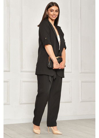 Костюм жіночий однотонний чорного кольору Let's Shop (348781830)