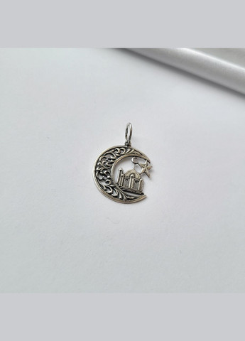 Срібна підвіска оберіг амулет Місяць Мусульманський символ срібло 925 проби Чорнене 38078ч 2.50г No Brand (321972124)