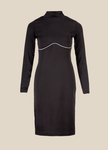 Черное повседневный платье однотонное женское wtc02358 черный shop (2000990437952) LAWA