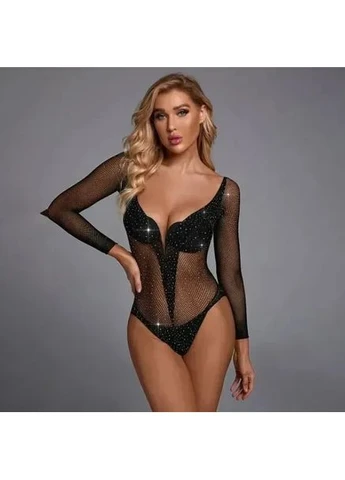 Прозрачный боди из сеточки Аггиллера ONE SIZE (S/M/L/XL) черный Po Fanu (392277901)