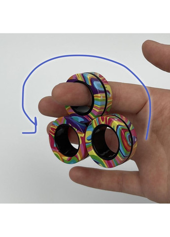 Антистресс-кольца фиджет - магнитная игрушка для снятия тревоги, успокоения и релакса фиолетовые No Brand (364502699)