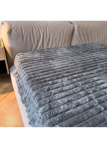 Плед-покривало флісовий двоспальний темно-сірий 180х200 Королівський Шарпей PKS13 Malloory Home (364874533)