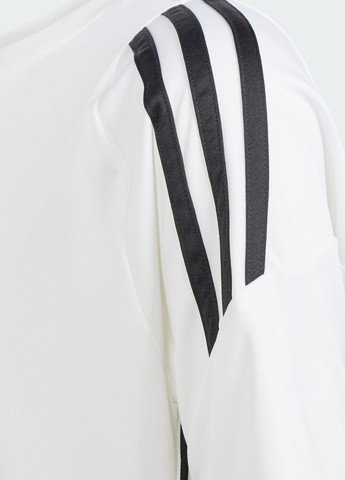 Белый демисезонный спортивный лонгслив adidas с логотипом