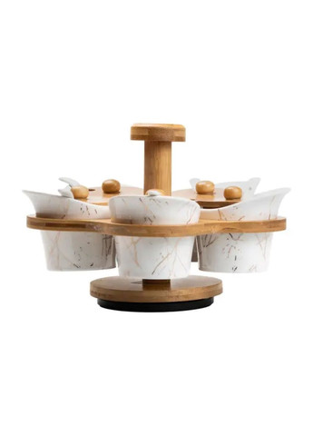 Набор для сыпучих продуктов 5 банок на бамбуковой подставке для кухни контейнеры для специй ProDobro (364189368)