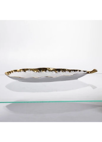 Фарфоровое блюдо для сервировки стола 37×13×2.5 (см) блюдо для подачи закусок с золотом CJY-145 Yiwu (396665780)