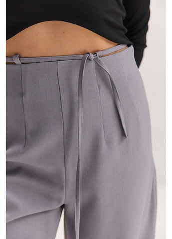 Женские классические черные брюки с тонким поясом-завязкой над талией Arjen (353305973)