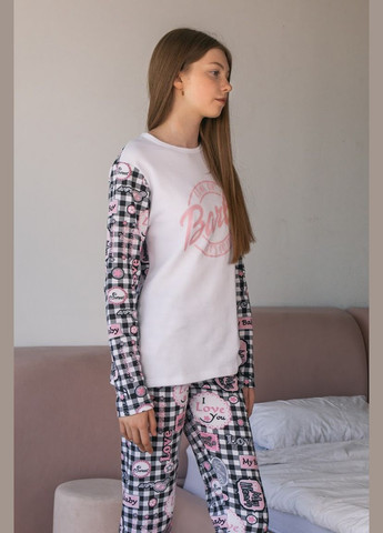 Рожева зимня тепла піжама для дівчинки-підлітка з тваринним принтом hc (h001-6076-024-33-2) No Brand
