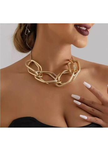 Металлическое колье большая цепь, звенья, 1347 No Brand (351856148)