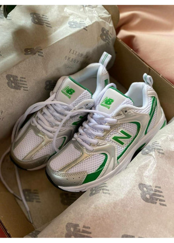 КРОССОВКИ ЖЕНСКИЕ NEW BALANCE 530 WHITE GREEN НЬЮ БЕЛАНС 530 No Brand серые демисезоны (368885437)