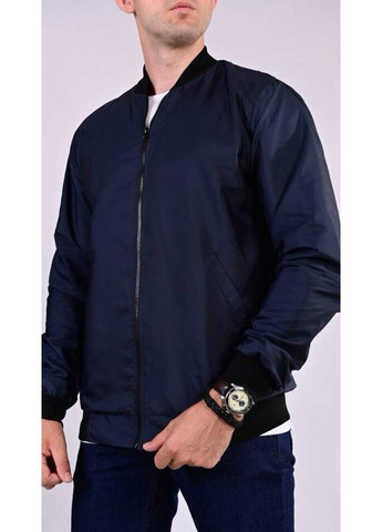 Темно-синяя демисезонная мужская куртка-ветровка темно-синяя из болонья л ( ) NONA