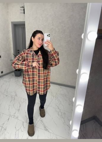 Бежевая кэжуал рубашка в клетку Adelante