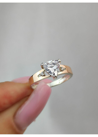 Кольцо серебряное 925 пробы с золотыми вставками 375 пробы 15.5-20р No Brand (366200265)