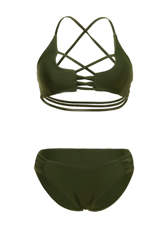 Оливковый летний купальник No Brand