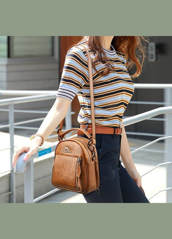 Жіноча сумка-рюкзачок рюкзак-трансформер екошкіра, маленький рюкзак сумочка жіноча 2 в 1 Кенгуру No Brand (334729740)