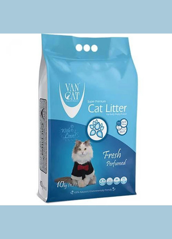 Бентонитовый наполнитель Fresh для туалета кошек комкующийся 0.52.25 мм Фреш 10 кг (55450) Van Cat (278309288)