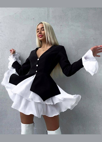 Чорно-білий кежуал сукня N.Family однотонна