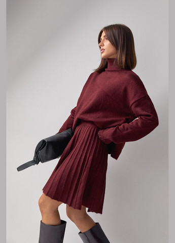 Стильный вязаный костюм с юбкой-полусолнцем и свитером No Brand (315039860)