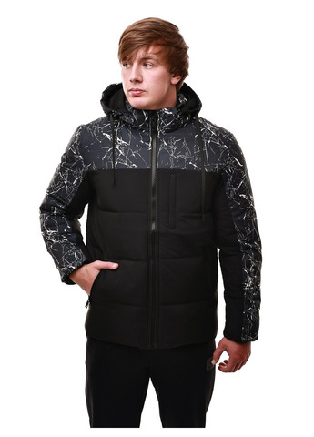 Чорна куртка зимова чоловіча BIHOR