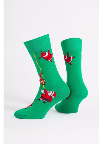 Зелені чоловічі бавовняні шкарпетки Giulia новорічні (370626910)