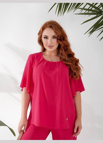 Женский элегантный брючный костюм из американского крепа (Мод. 298) Малиновый, 62-64 Sofia (341322546)