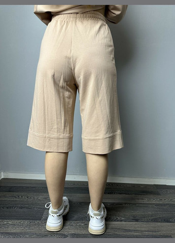 Шорты-бермуды женские спортивные Human светло-бежевые MKSH2439-1 Modna KAZKA (336932119)