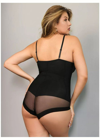 Боди Спокуса корректирующий эластичный с полупрозрачными вставками и тонкими бретелями No Brand Боді Спокуса з тонкими бретелями бежевий (346123632)