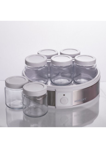 Йогуртниця електрична на 7 баночок по 180 (мл) апарат для приготування йогурту 20 Вт йогуртниця для дому SK-08017 Sokany (369623094)