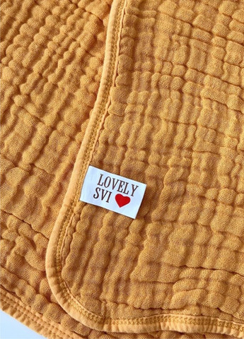 Детское полотенце с капюшоном органический хлопок ( муслин) 6-слойный, гипоаллергенный, 80 x 80 см 0 - 2 лет Желтый Lovely Svi однотонный желтый