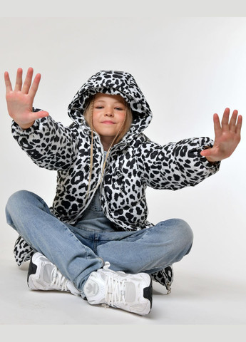 Черно-белая зимняя пуховая куртка для девочек от 6 до 16 лет X-Woyz