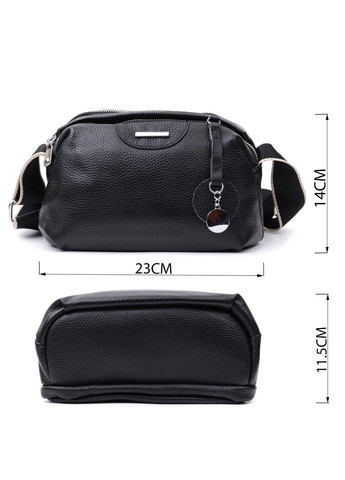 Сумка на два отделения из натуральной кожи 22592 Черная Vintage (297956942)