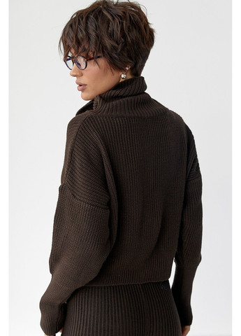 Темно-коричневый демисезонный кардиган Lurex