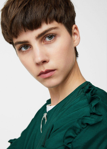 Зелена демісезонна куртка Mango