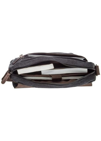 Сумка портфель через плечо для мужчин текстильная для документов А4 с отделением для ноутбука Черный 40545 Vintage (361432904)