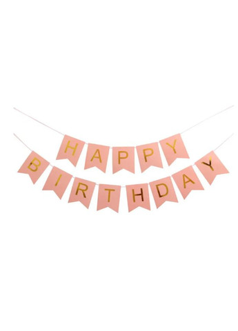 прапорці Happy Birthday one size рожевий Jannet Гірлянда (317638589)