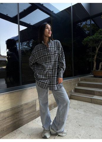 Серая повседневный рубашка однотонная DK/DL Мода без кордонів