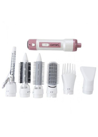 Фен для волосся стайлер із насадками GM-4836 7в1 1200 Вт Білий з рожевим Gemei (297443034)