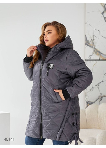 Темно-сіре зимнє Пальто жіноче стьобане Byron