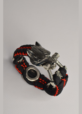 Браслет з Вовком та двома гербами ручне лиття з Мельхіора плетіння Змійка з Обплетенням + брелок у подарунок No Brand (341739003)