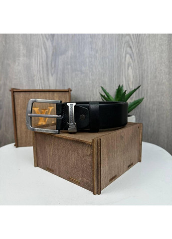 Чоловічий шкіряний ремінь чорний класичний поясний для чоловіків 125-130 см широкий пояс ProDobro (363259946)