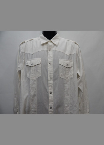 Белая кэжуал рубашка однотонная No Brand